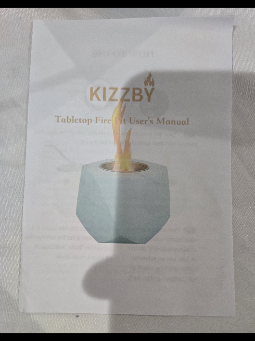 Kizzby Grey Tabletop Fire Pit - Modern Decorative Accent